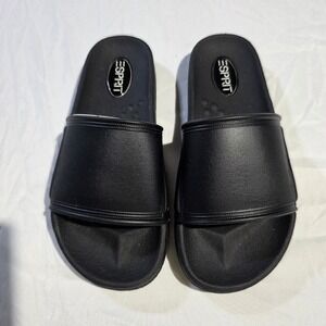 Esprit Slouch 4551370 Black Slide Sandals Mens 7 Lightweight Casual Pool Shoes